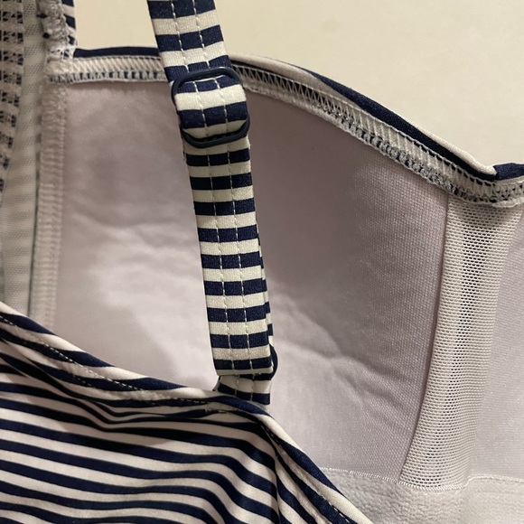 Niptuck Navy blue and white stripe one piece swim, adjustable strap size 6 - Picture 9 of 9